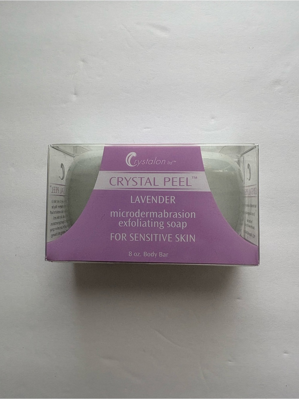 CRYSTAL PEEL Microdermabrasion Exfoliating Soap Bar Lavender Sensitive Skin 8 oz